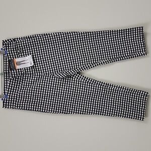 Rafaella Cropped Checkered Cigarette Pants